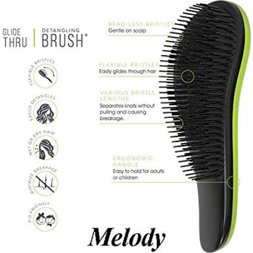 Cepillo Desenredante Melody Wig Verde para Todo Tipo de Cabello