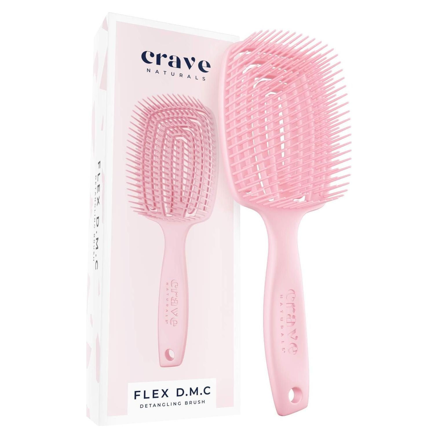 Cepillo Desenredante Crave Naturals Rosa para Cabello Grueso