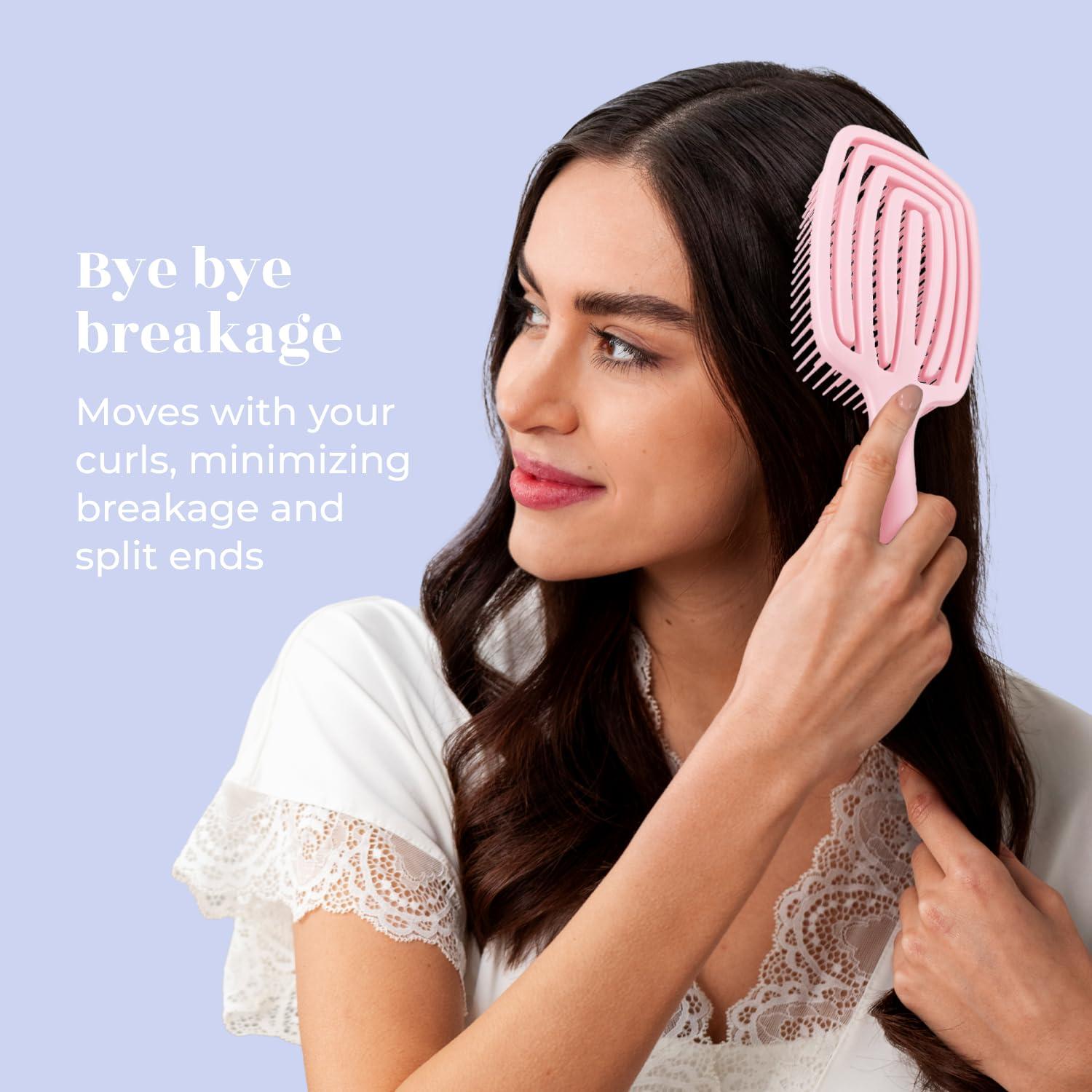 Cepillo Desenredante Crave Naturals Rosa para Cabello Grueso