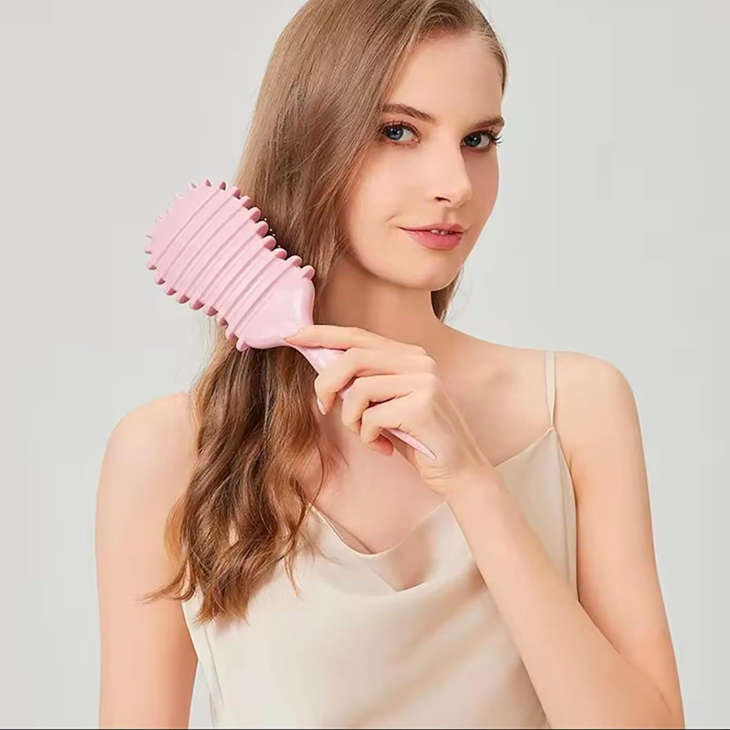 Cepillo Definidor de Rizos Clerzena Rosa 28.3x9x5cm