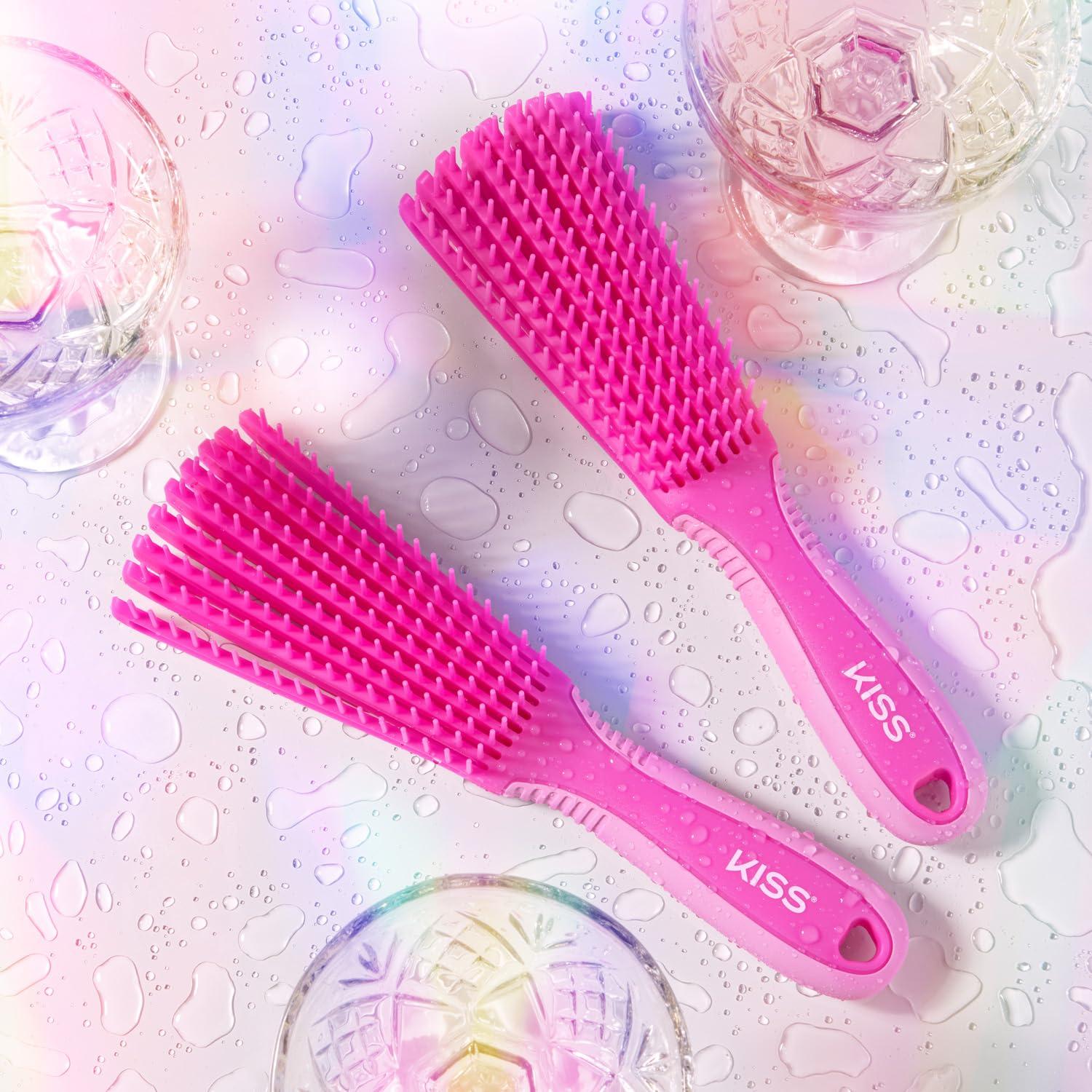 Cepillo Desenredador KISS Colores y Cuidado Rosa 9-Filas