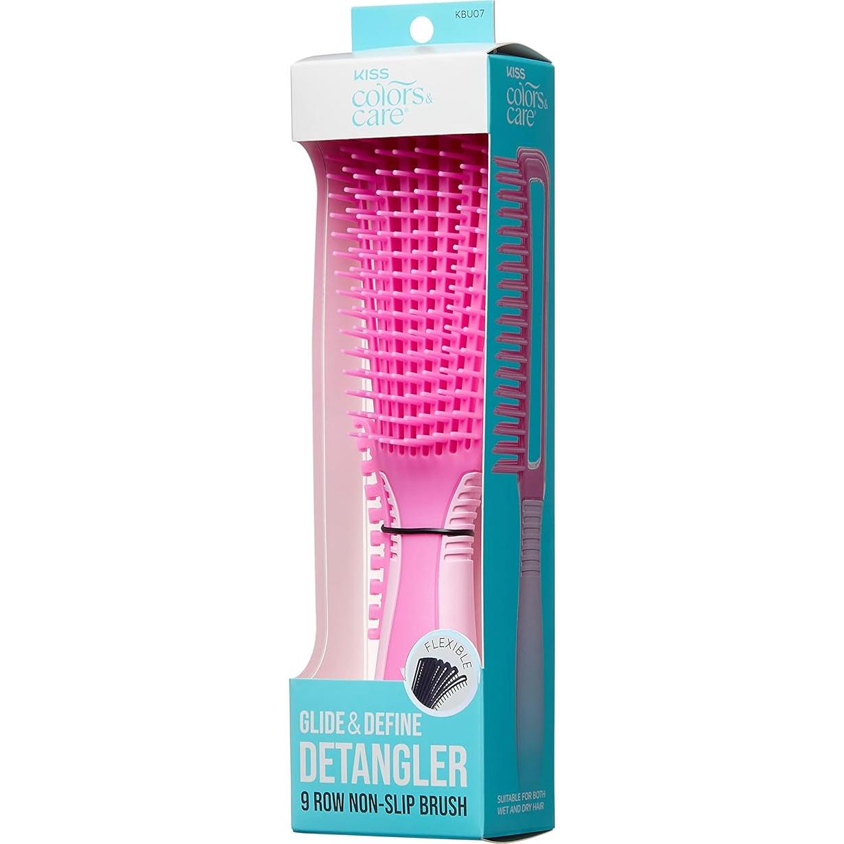 Cepillo Desenredador KISS Colores y Cuidado Rosa 9-Filas