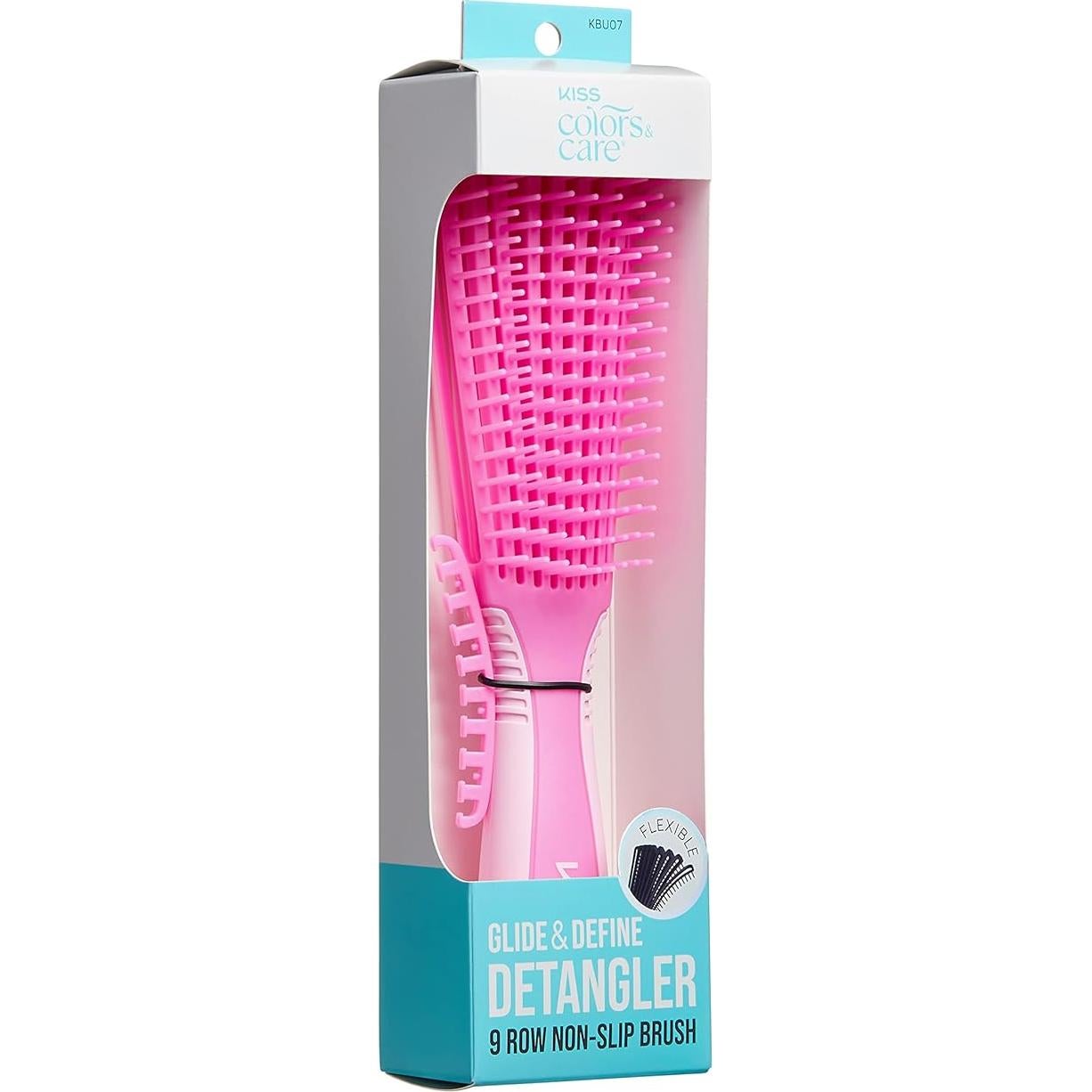 Cepillo Desenredador KISS Colores y Cuidado Rosa 9-Filas