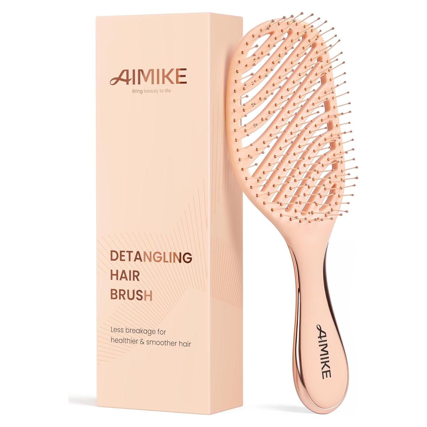 Cepillo Desenredante Húmedo Seco AIMIKE LuxeSilk 23x7.5cm