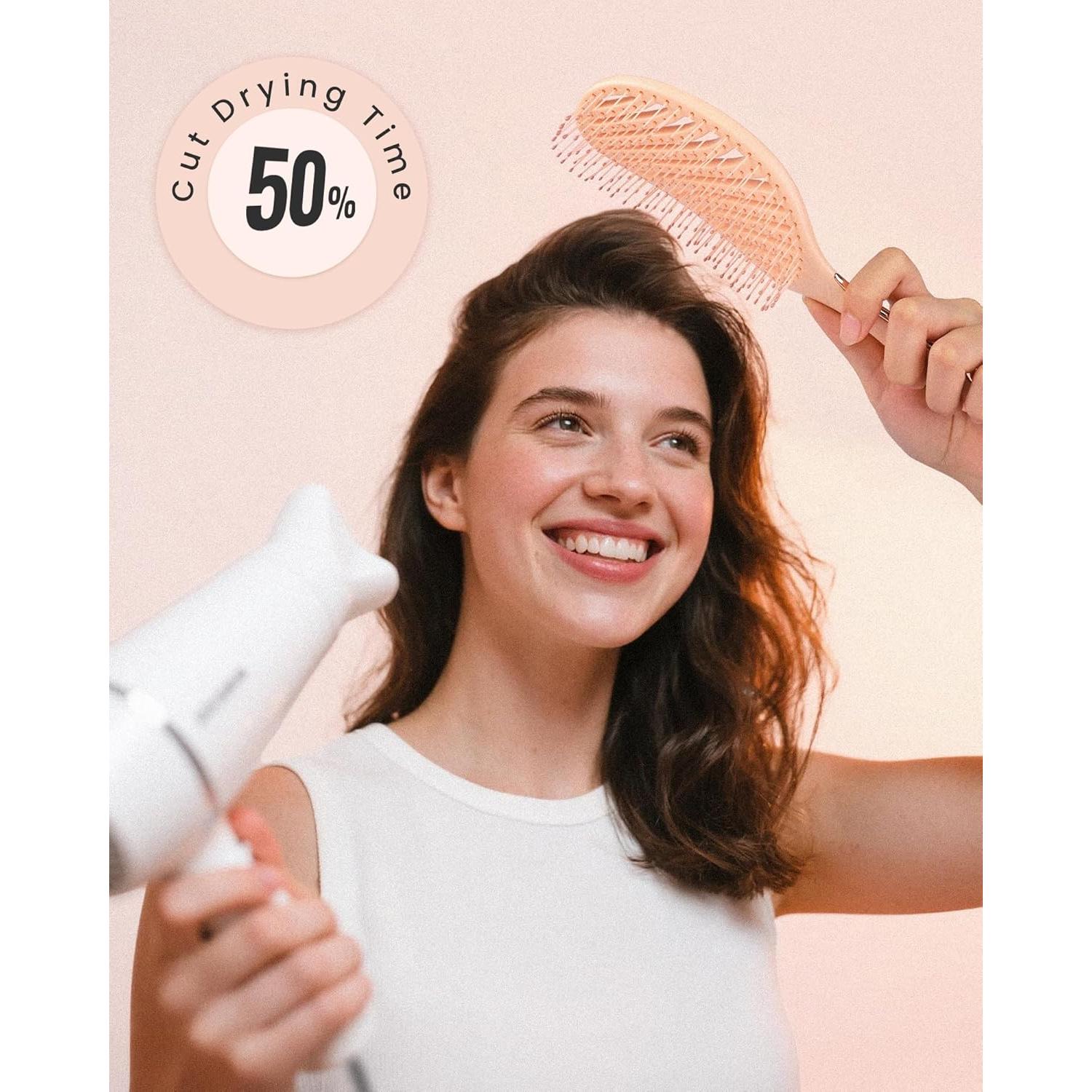 Cepillo Desenredante Húmedo Seco AIMIKE LuxeSilk 23x7.5cm