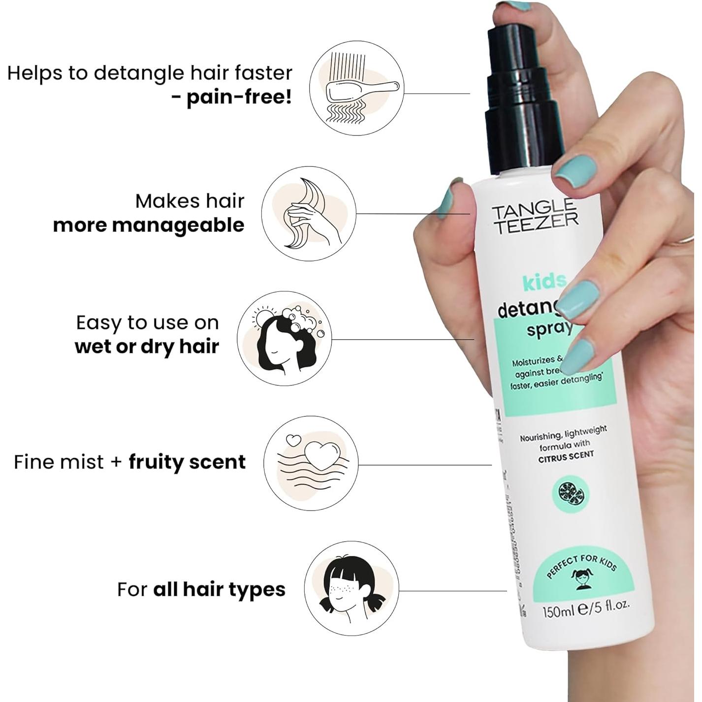 Trío Spray Desenredante Tangle Teezer y Cepillo Rosa 200ml