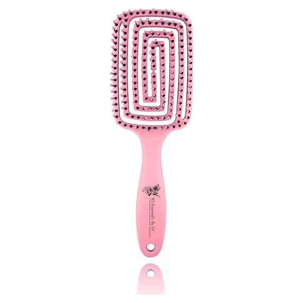 Cepillo Desenredante RS Essential's Rosa y Negro 25x8cm