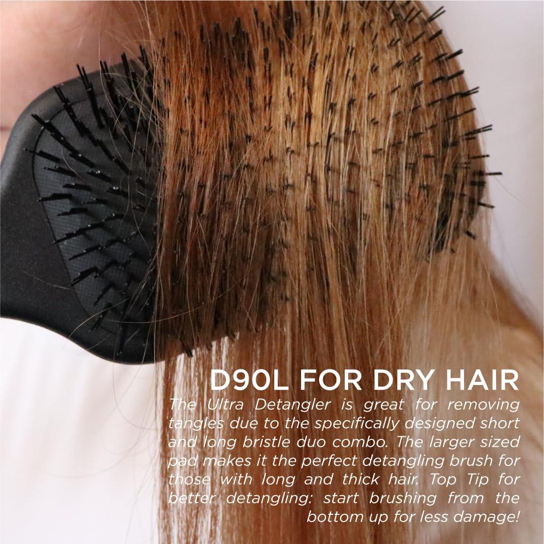 Cepillo Desenredante Denman D90L Negro con Cerdas Suaves