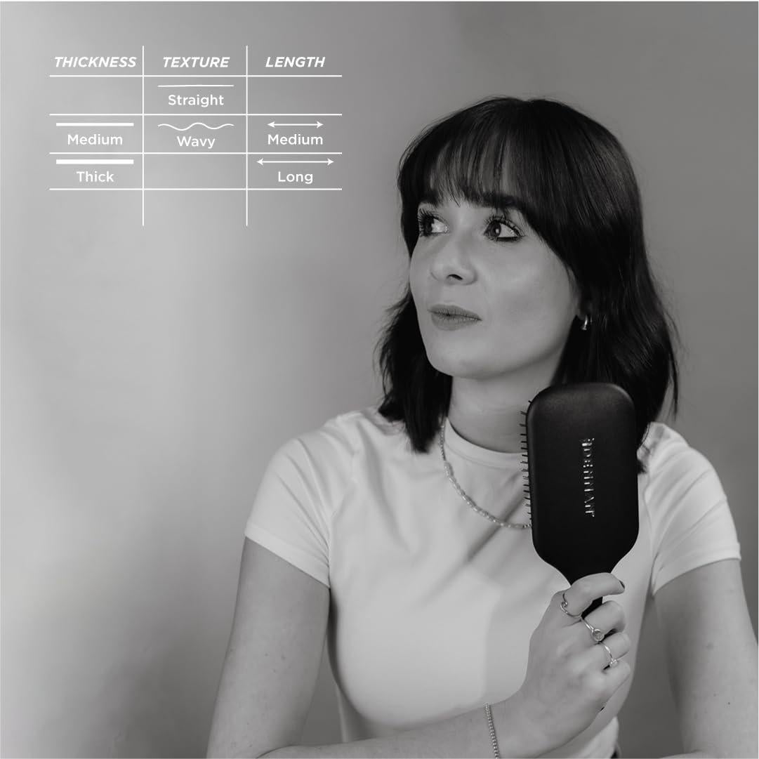 Cepillo Desenredante Denman D90L Negro con Cerdas Suaves