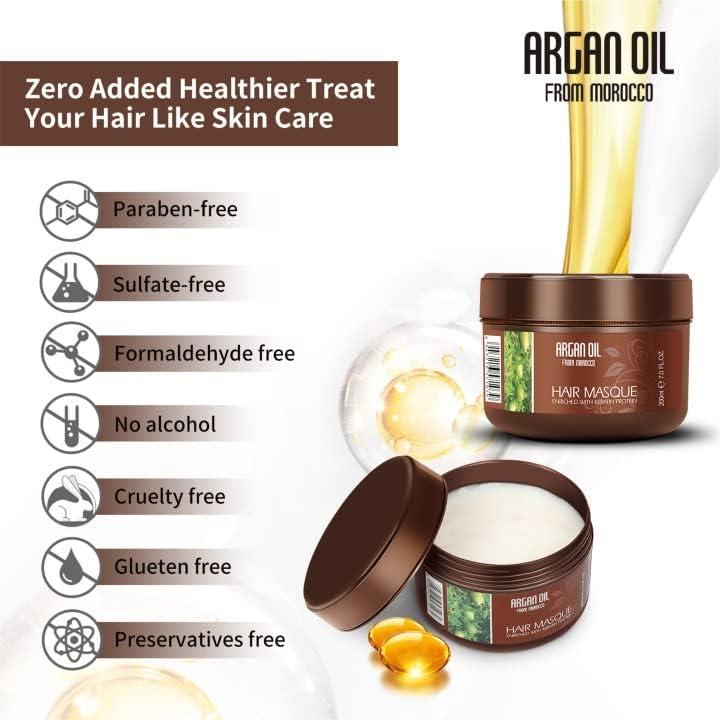 Mascarilla Hidratante de Aceite de Argán NUSPA 200ml para Cabello Seco