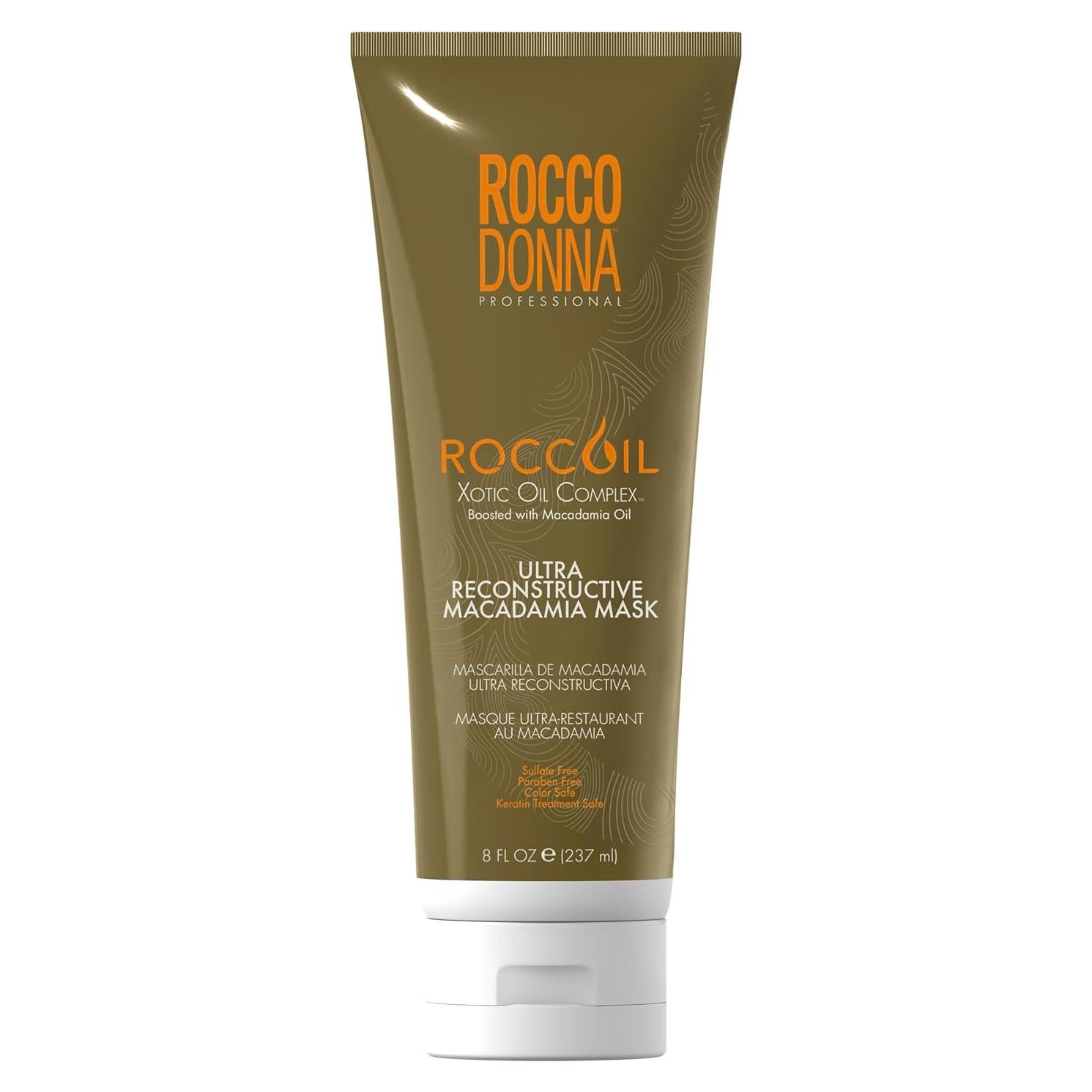 Rocco Donna Máscara Ultra Reconstrucción Macadamia 226.8 g - Cabello Seco y Dañado