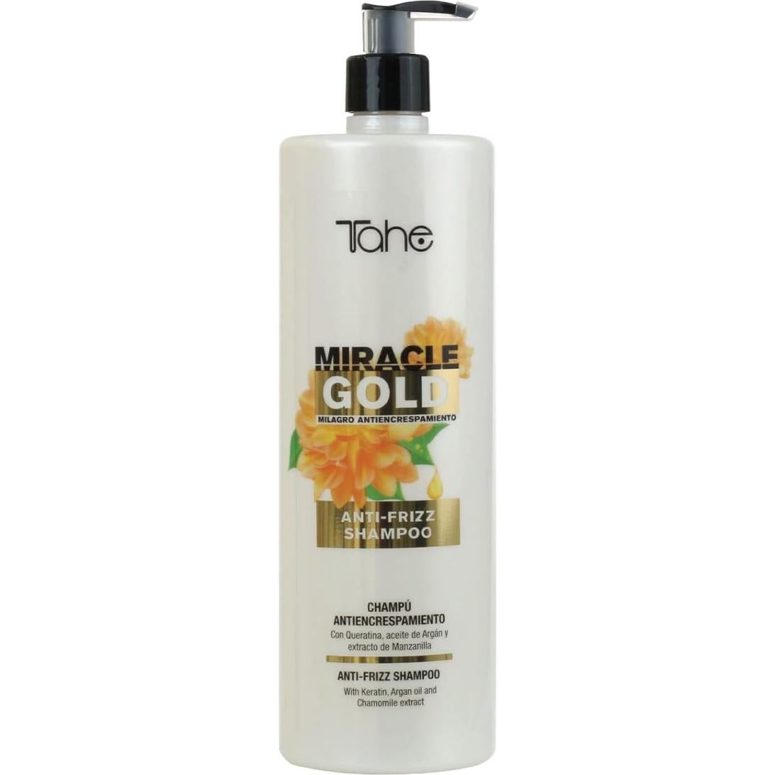 Kit Control de Frizz Tahe Miracle Gold - Champú 1000ml, Mascarilla 1000ml, Bruma Brillo 200ml