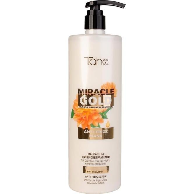 Kit Control de Frizz Tahe Miracle Gold - Champú 1000ml, Mascarilla 1000ml, Bruma Brillo 200ml