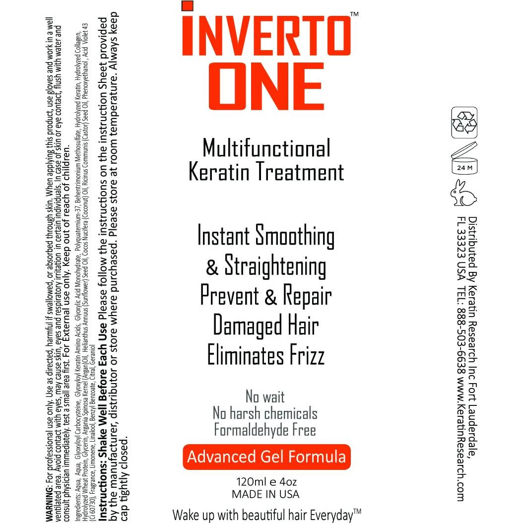 Tratamiento de Queratina INVERTO ONE 120ml Keratin Research - Libre de Formaldehído