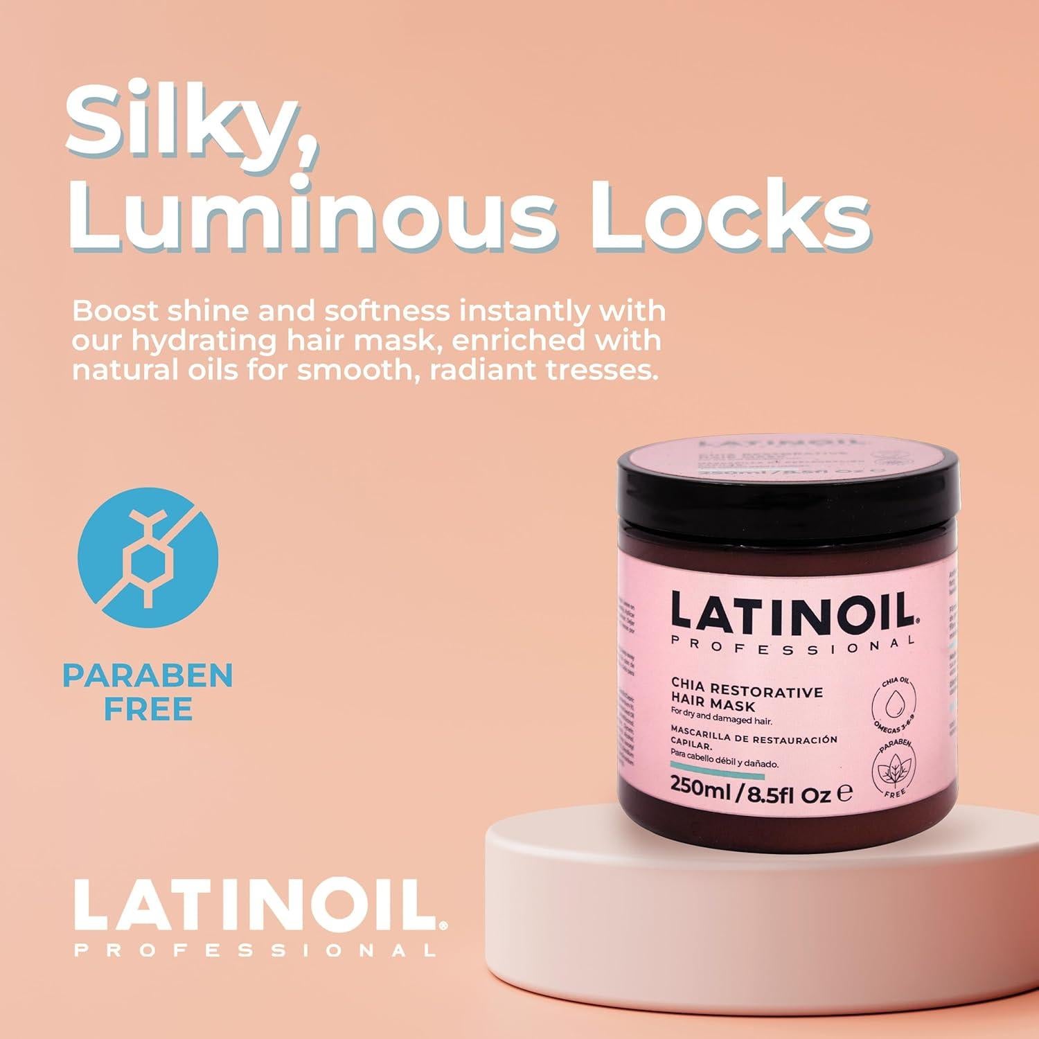 Mascarilla Hidratante Latinoil 250 mL - Aceite de Chía para Cabello Dañado