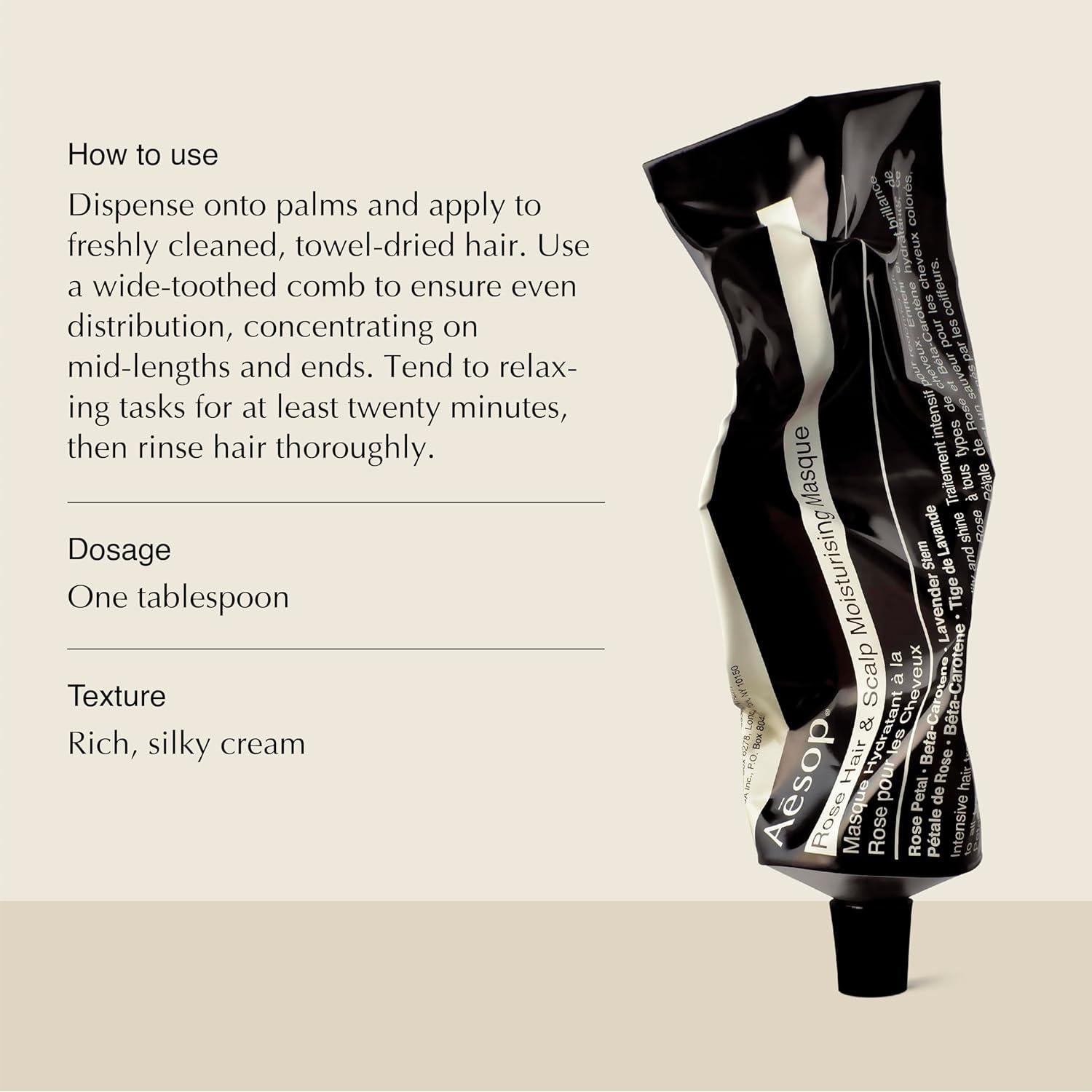 Mascarilla Hidratante Aesop 120 mL para Cabello y Cuero Cabelludo