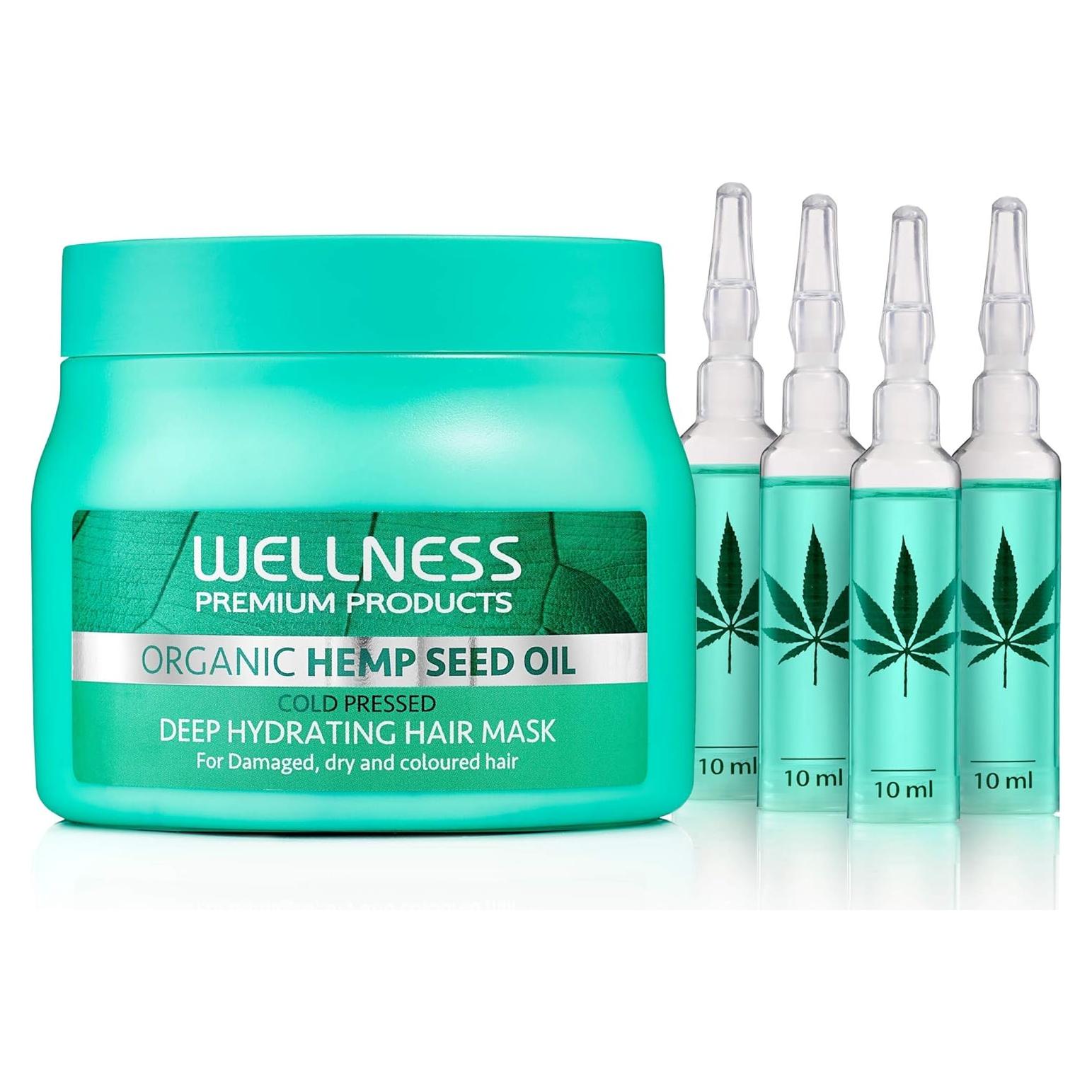 Máscara Capilar Hidratante Profunda Wellness 500 ml - Aceite de Semilla de Cáñamo Orgánico