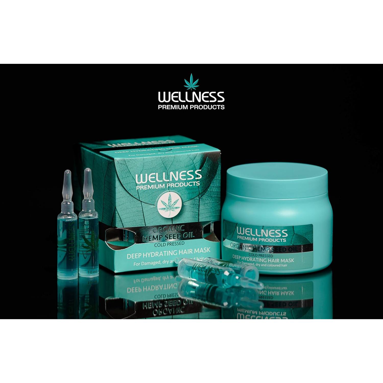 Máscara Capilar Hidratante Profunda Wellness 500 ml - Aceite de Semilla de Cáñamo Orgánico