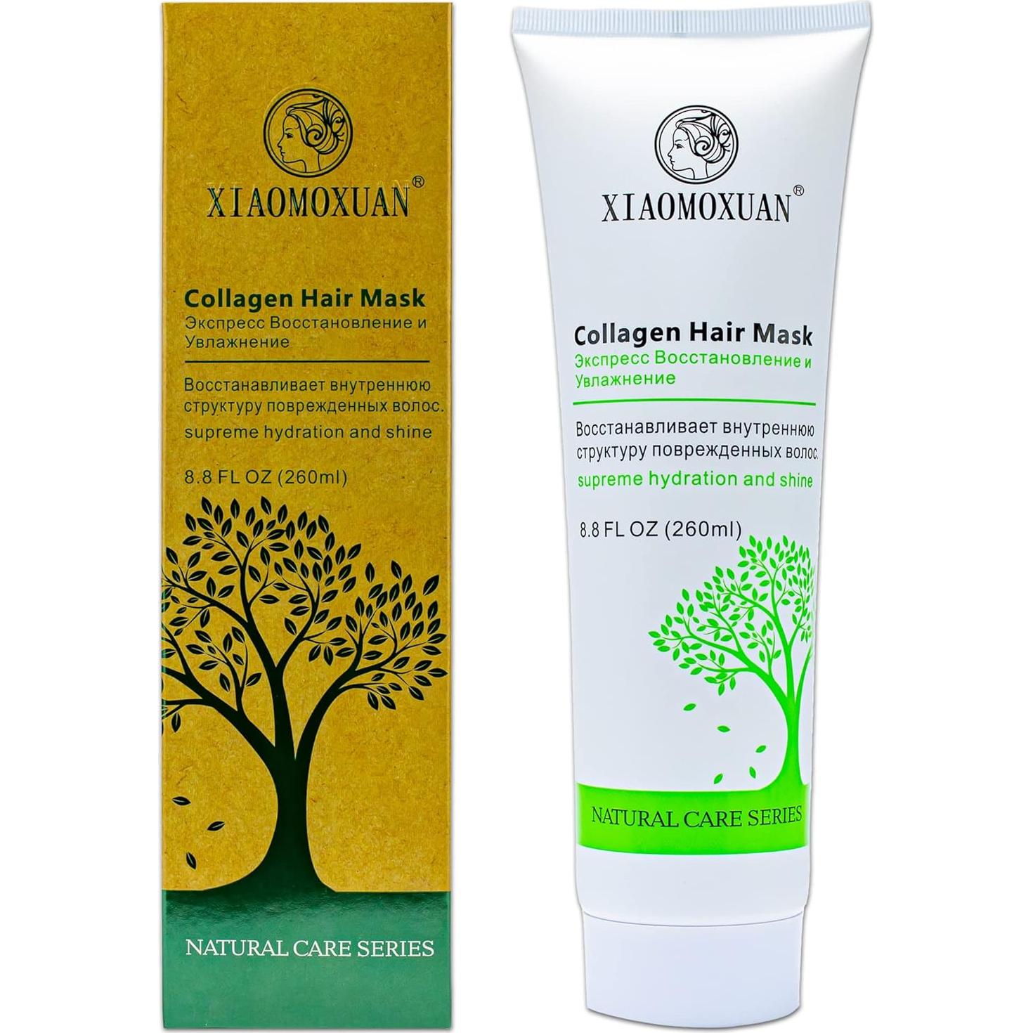 Mascarilla Hidratante de Colágeno Orgánico Xiaomoxuan 250ml - Para Cabello Seco y Dañado