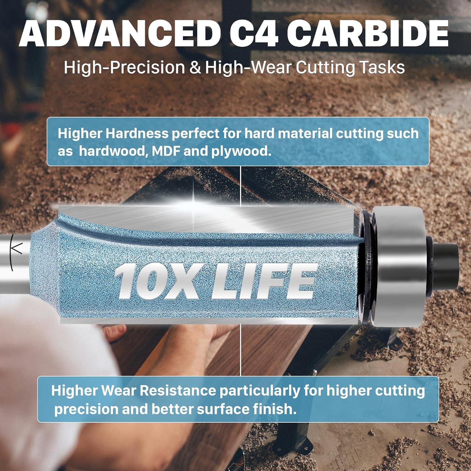 Broca de Router KEENTECH 3/8" Carburo Eje 1/2"