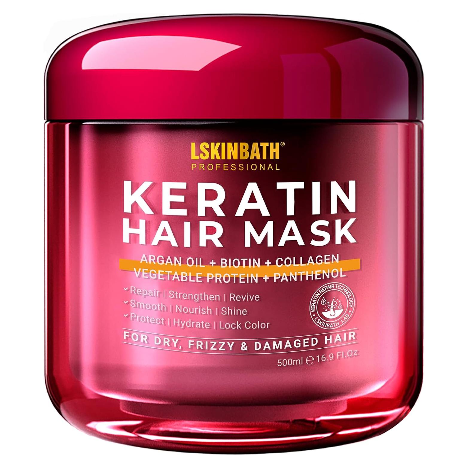 Mascarilla Reparadora de Queratina LSKINBATH 500ml - Acondicionador Profundo