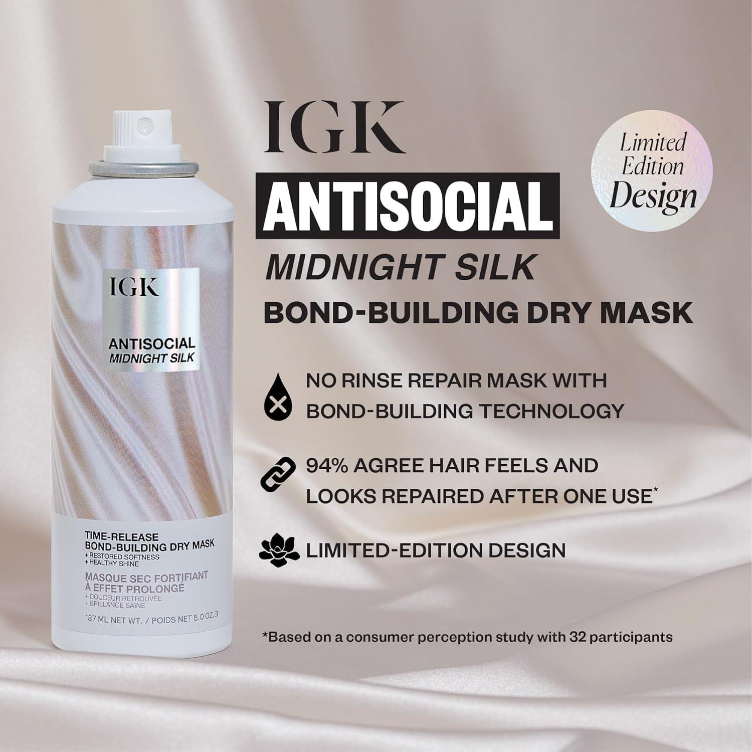 Mascarilla Seco IGK Antisocial 2x142g - Hidrata y Repara