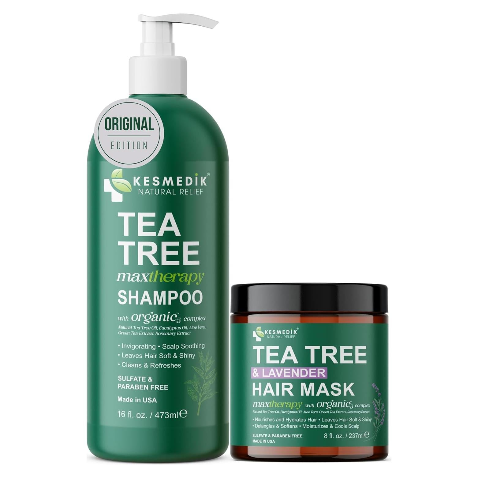 Paquete Champú Aceite de Árbol de Té 473ml + Mascarilla 227ml
