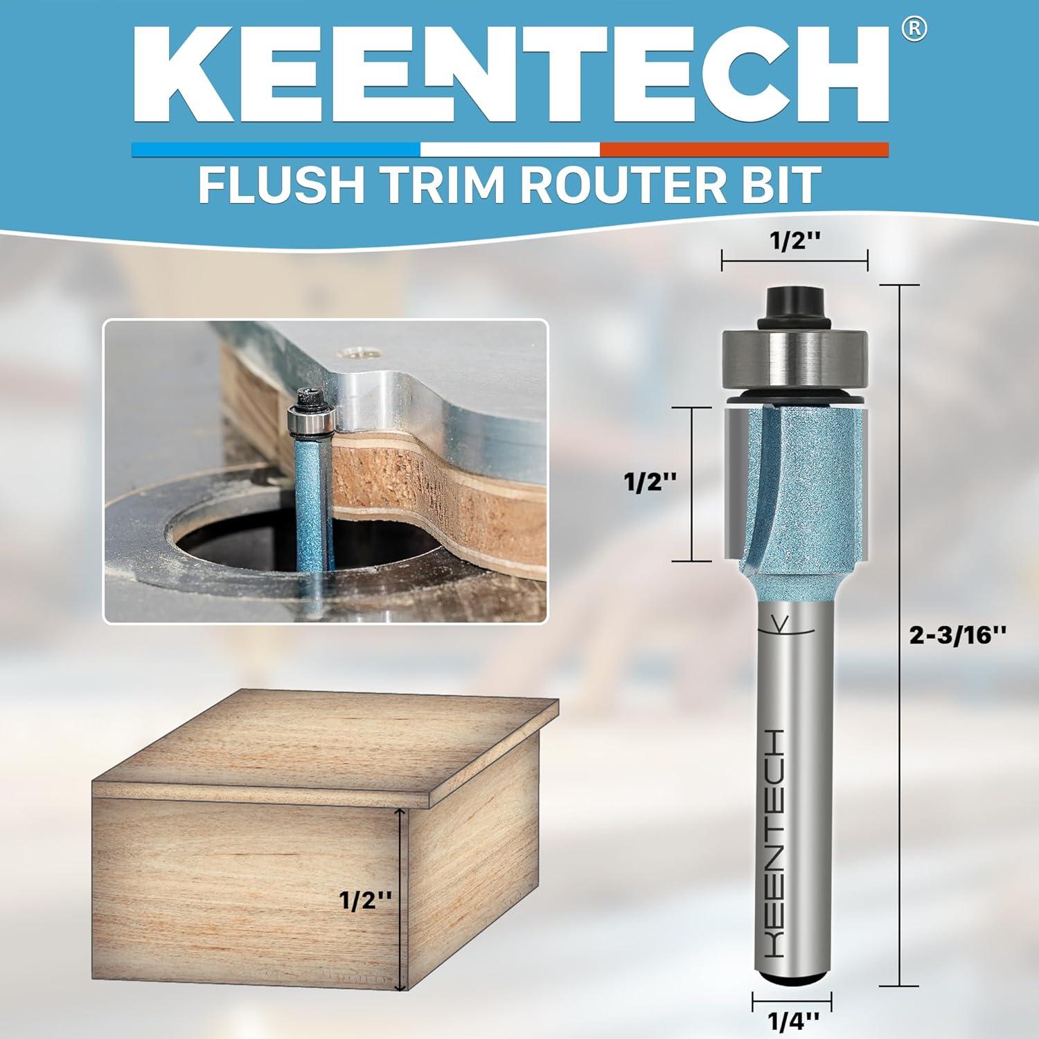 Broca de Router KEENTECH 6,35mm Eje 12,7mm Diámetro