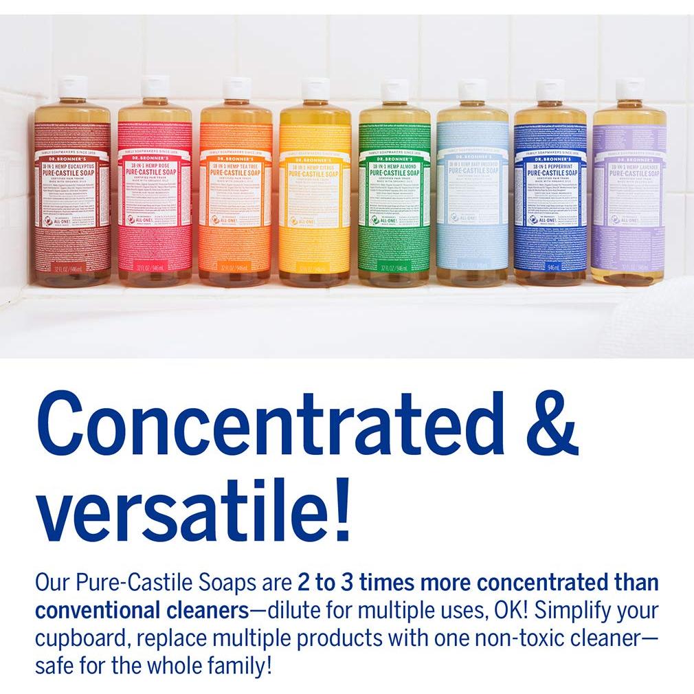 Jabón Líquido Mágico Puro-Castile Dr. Bronner's 32 oz x3