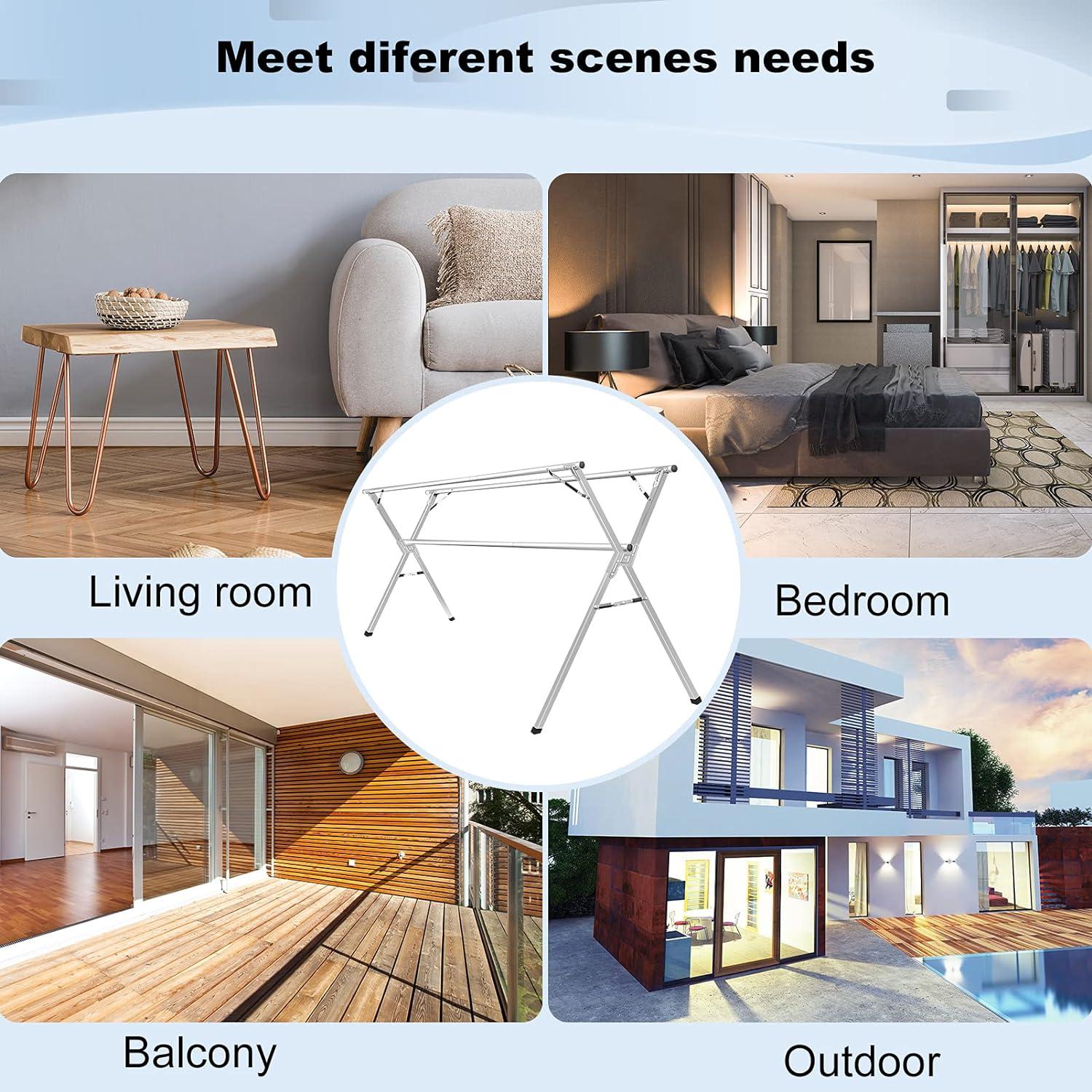 Perchero Plegable Sillars 200 cm Acero Inoxidable para Ropa