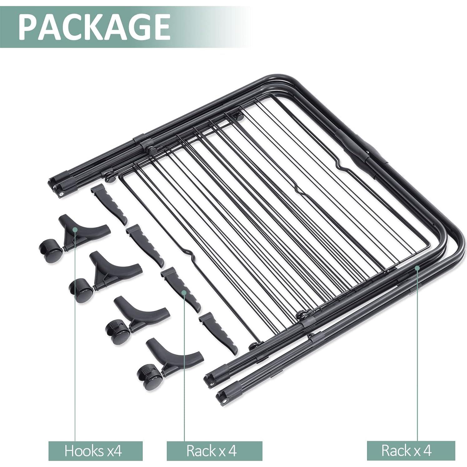 Estante de Secado de Ropa TOOLF Plegable 3 Niveles con Ruedas