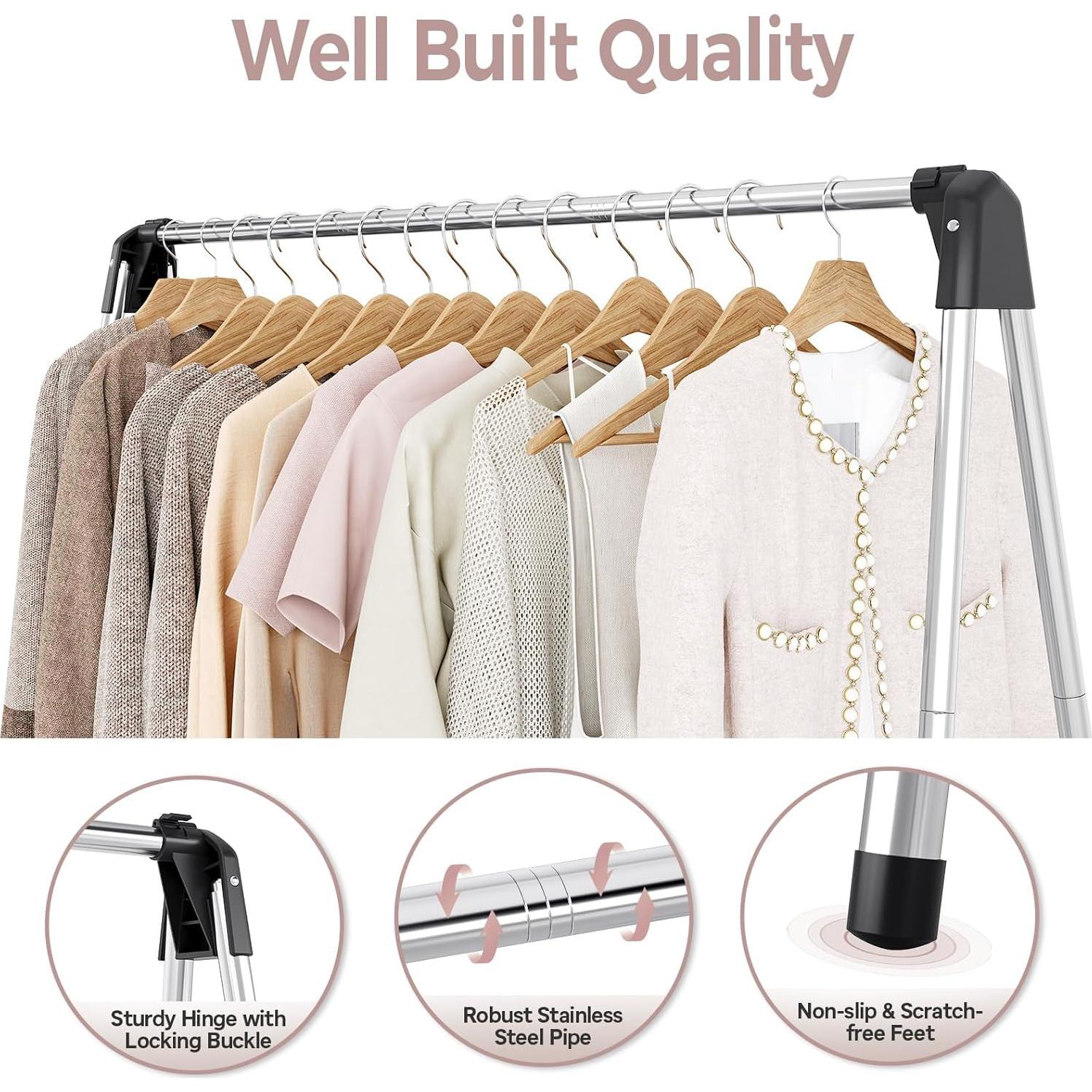 Estante Plegable para Secar Ropa TOOLF Acero Inoxidable 123.7 cm