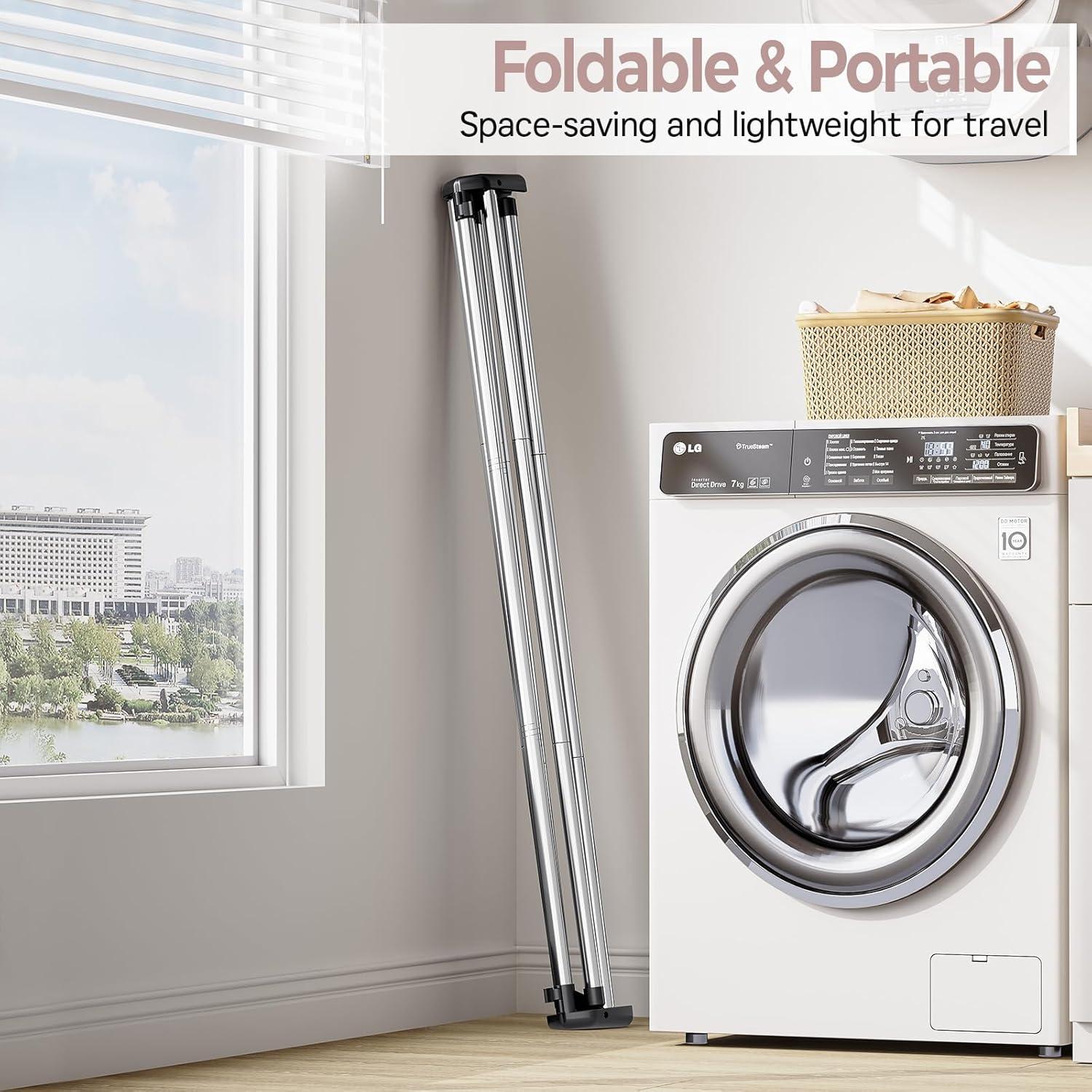 Estante Plegable para Secar Ropa TOOLF Acero Inoxidable 123.7 cm