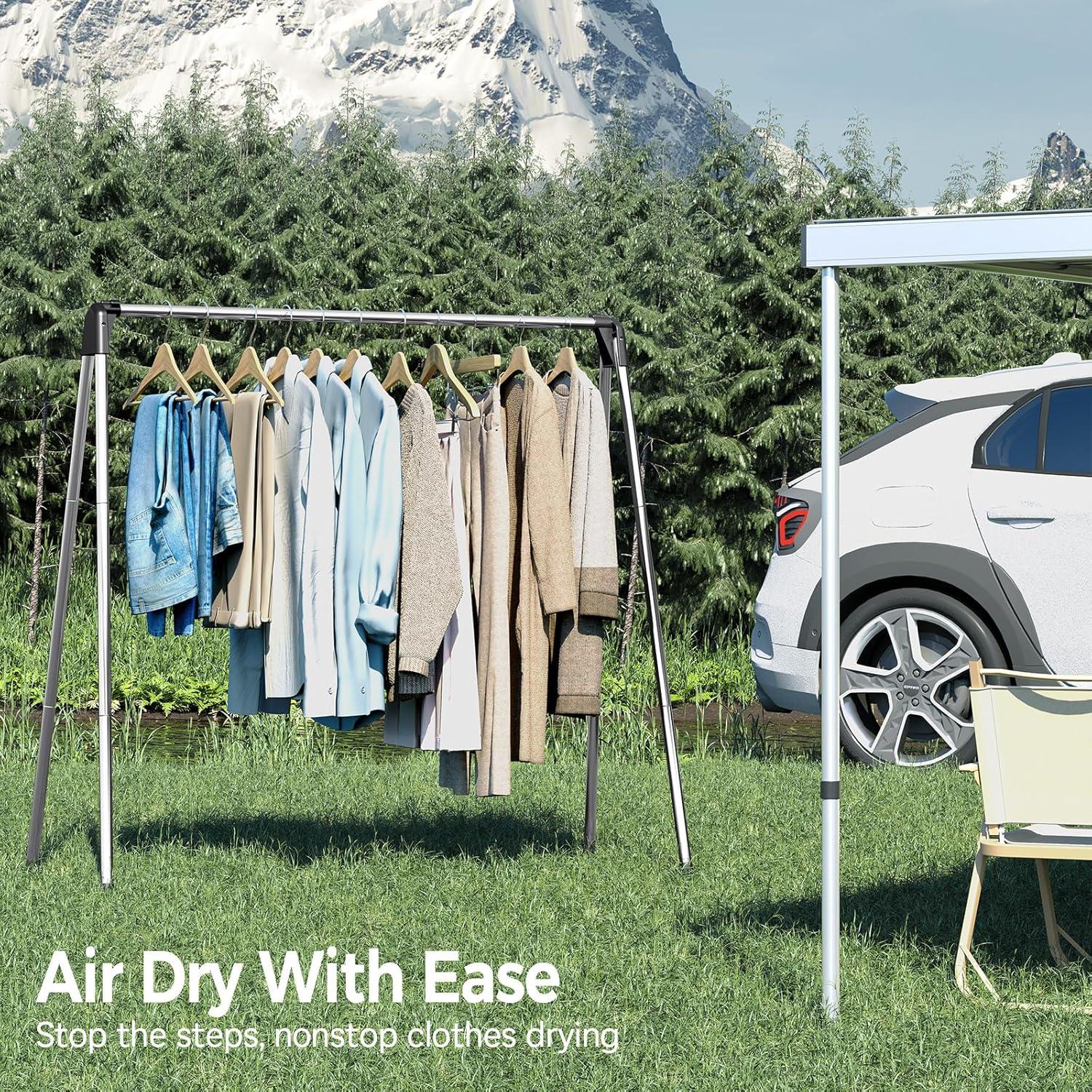 Estante Plegable para Secar Ropa TOOLF Acero Inoxidable 123.7 cm