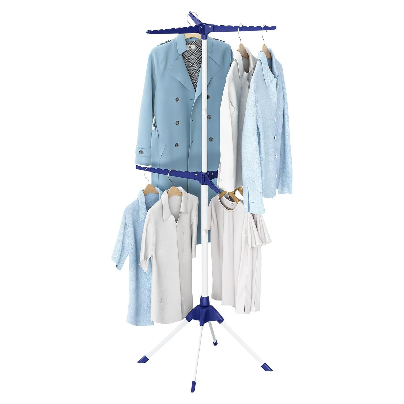 Perchero Plegable APEXCHASER 2 Niveles 48 Perchas Azul