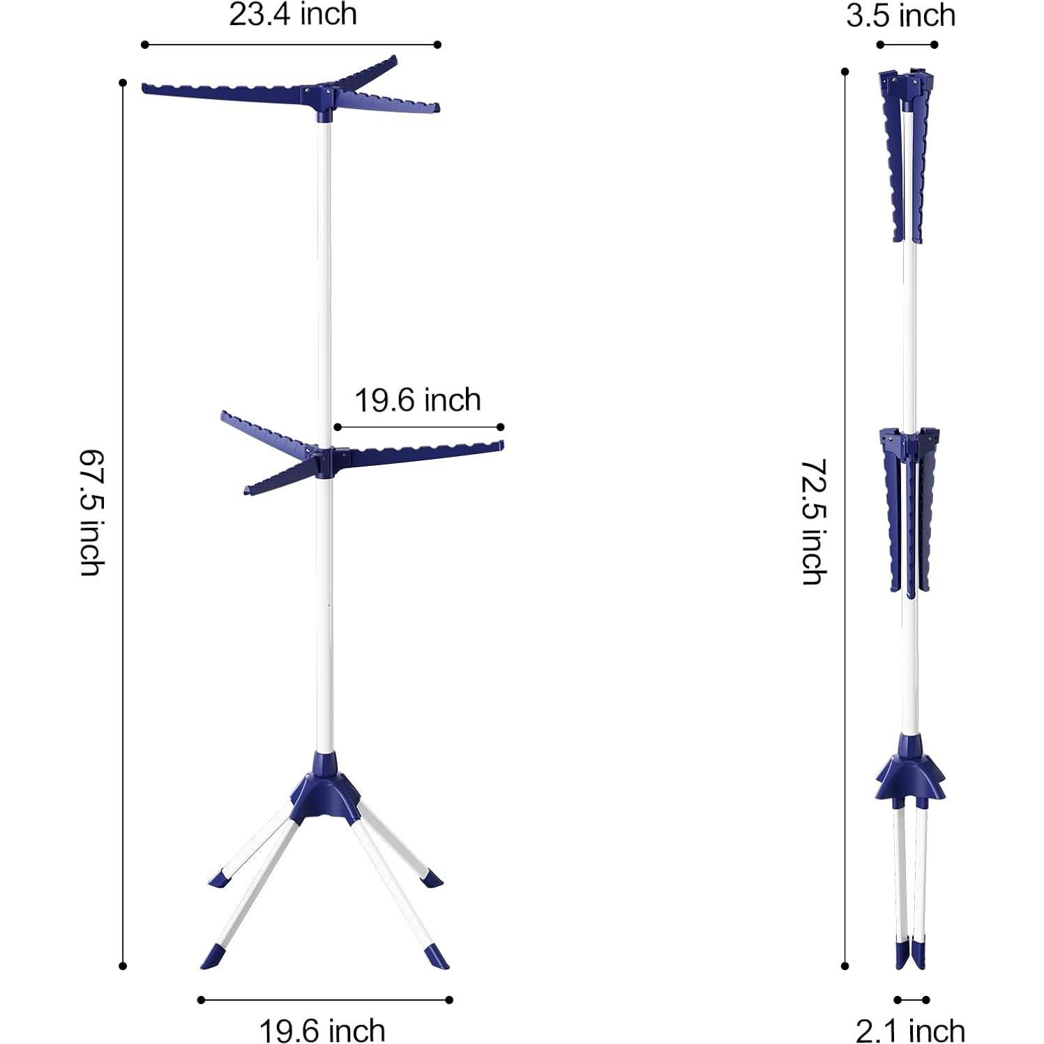 Perchero Plegable APEXCHASER 2 Niveles 48 Perchas Azul