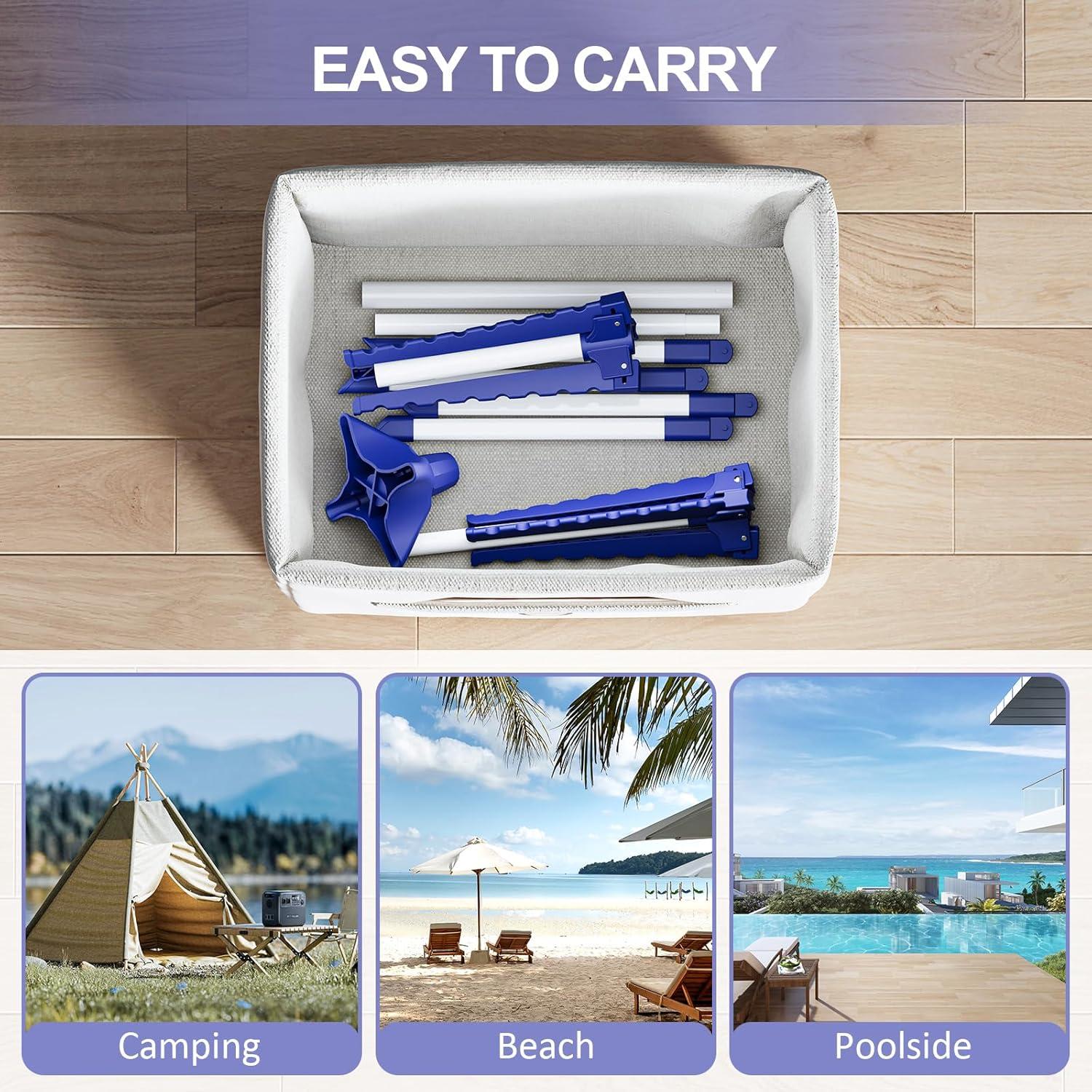 Perchero Plegable APEXCHASER 2 Niveles 48 Perchas Azul