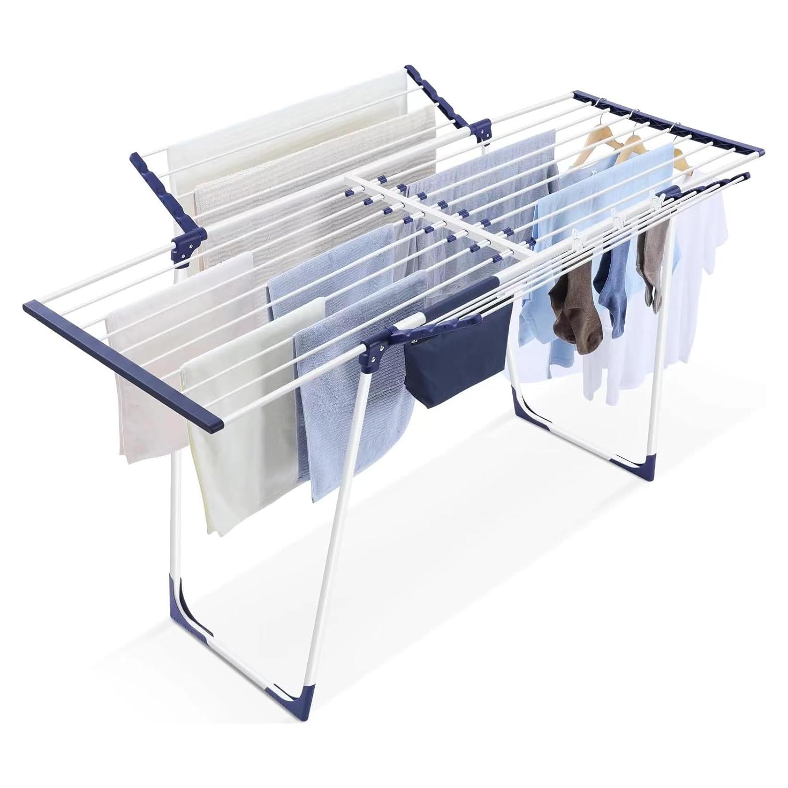 Estante para Secar Ropa APEXCHASER Plegable 160.5x63.5cm Blanco