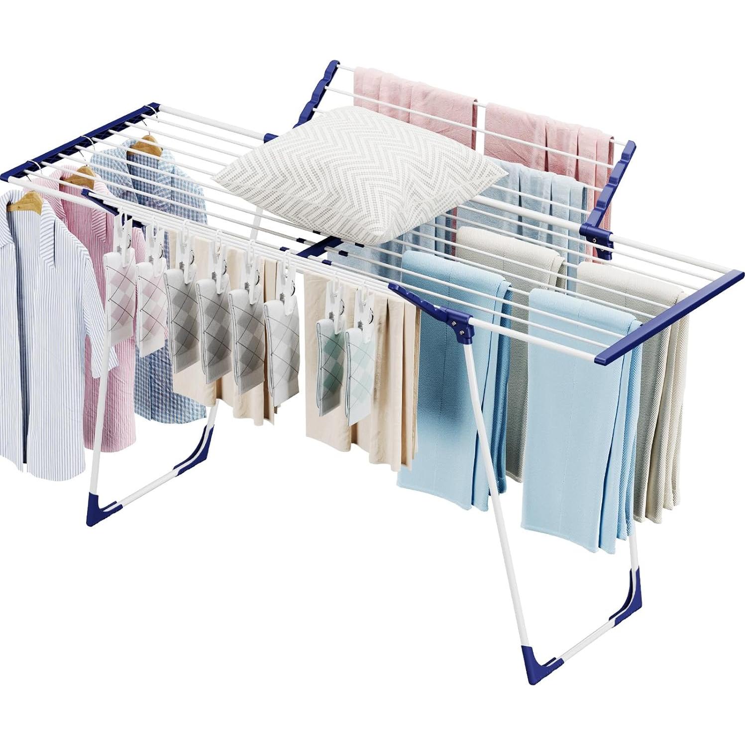 Estante para Secar Ropa APEXCHASER Plegable 160.5x63.5cm Blanco