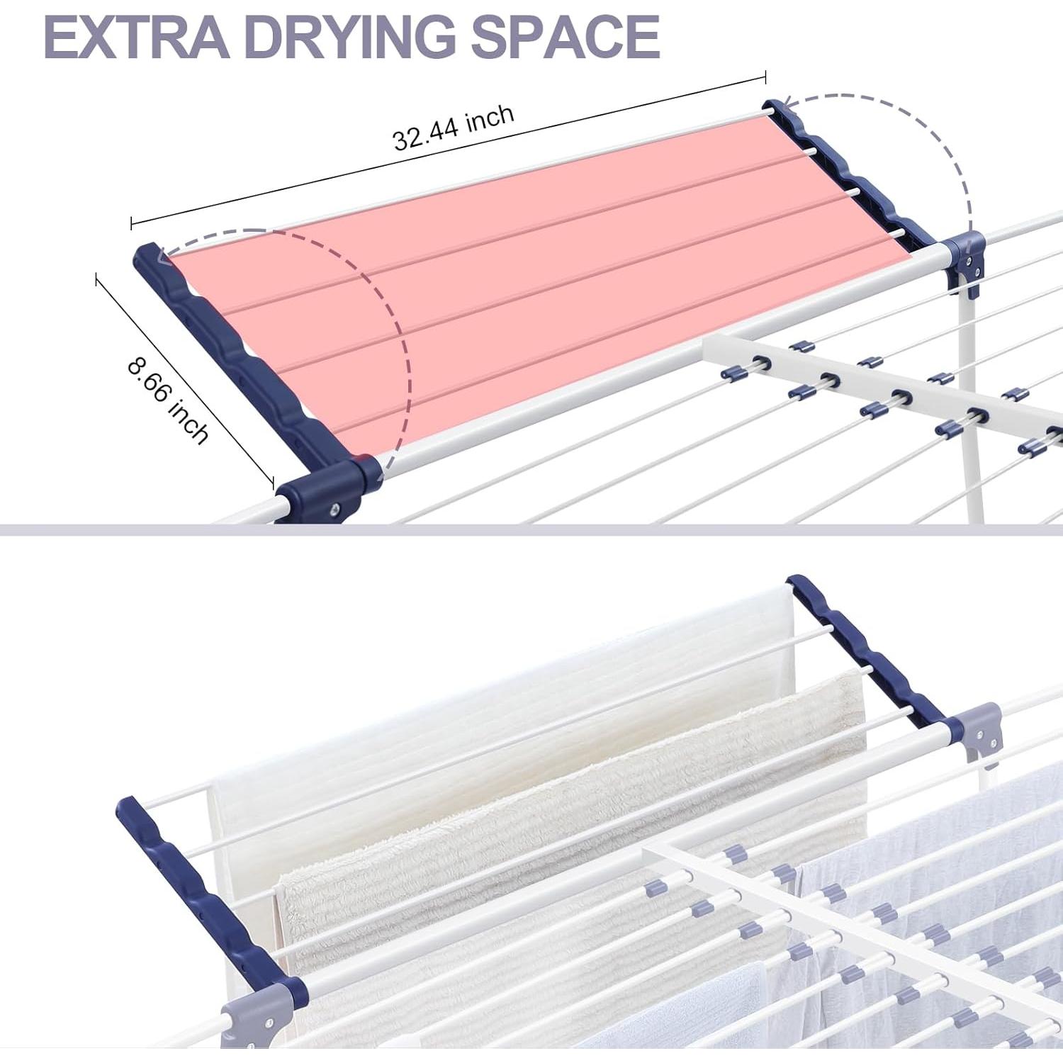 Estante para Secar Ropa APEXCHASER Plegable 160.5x63.5cm Blanco