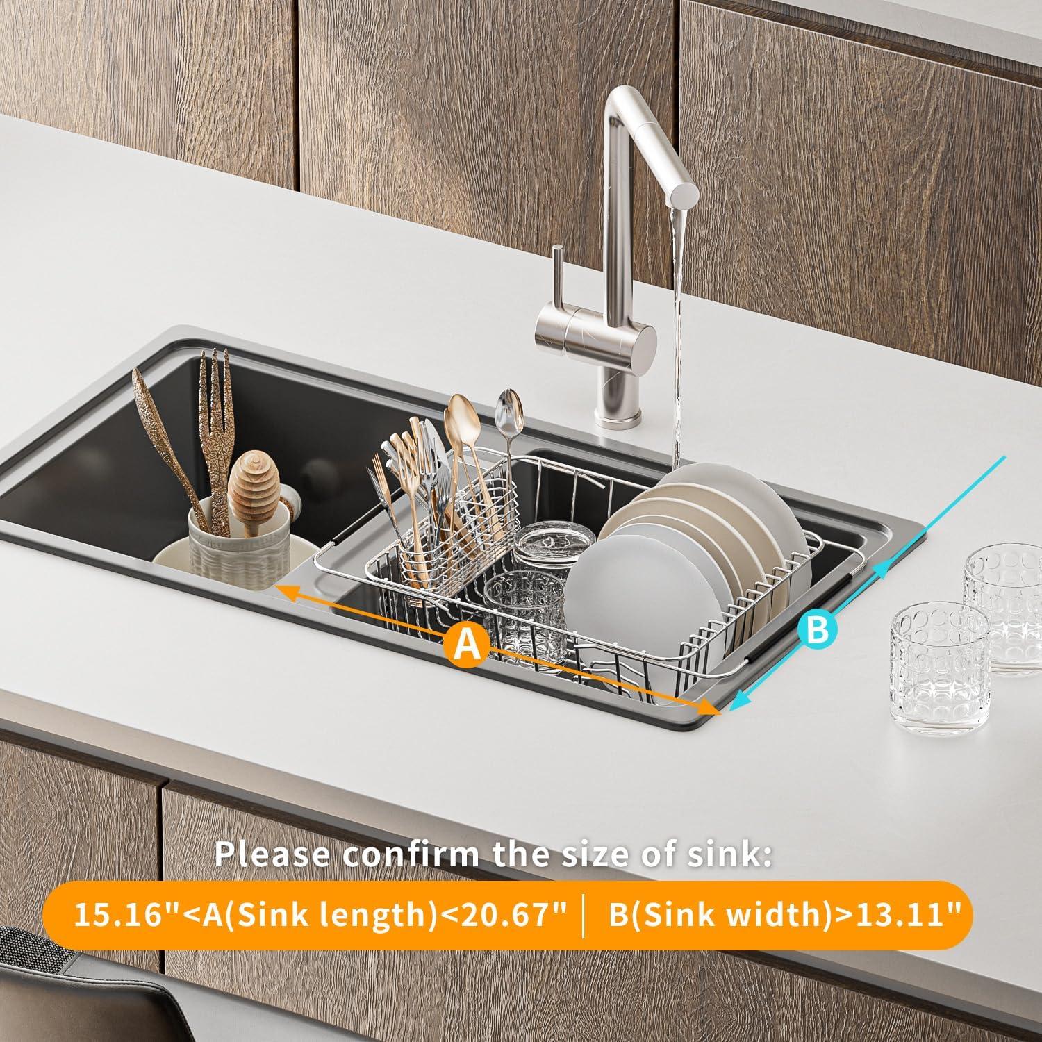 Escurridor de Platos JAQ Acero Inoxidable 304 Ajustable 38.5-52.2 cm