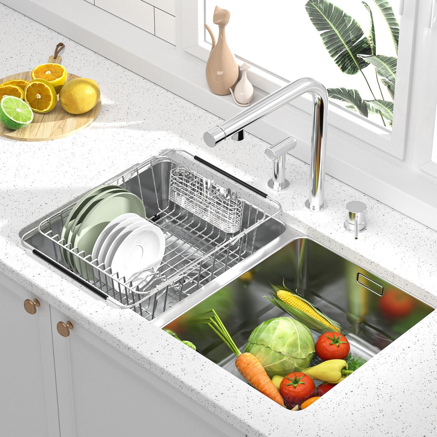 Escurridor de Platos JAQ Acero Inoxidable 304 Ajustable 38.5-52.2 cm