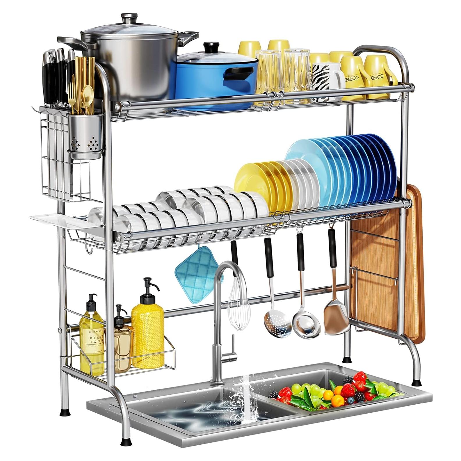 Estante Secador de Platos HOWDIA Acero Inoxidable 3 Niveles