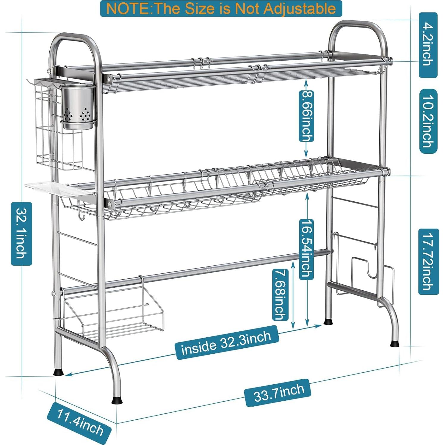 Estante Secador de Platos HOWDIA Acero Inoxidable 3 Niveles
