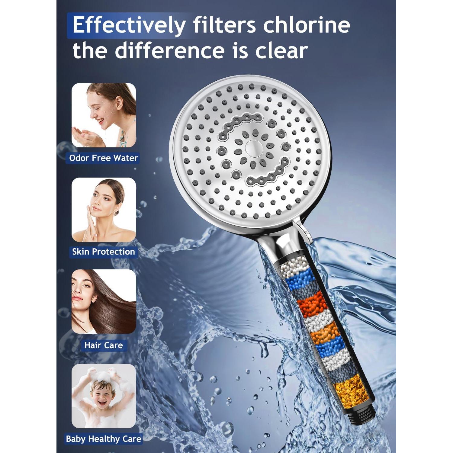 Cabezal de Ducha Filtrado Fitespot 9 Modos Alta Presión 152 cm