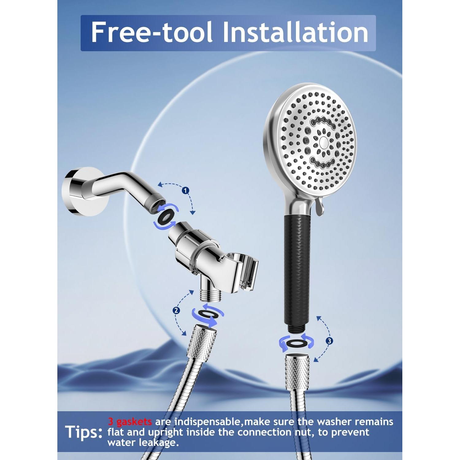 Cabezal de Ducha Filtrado Fitespot 9 Modos Alta Presión 152 cm