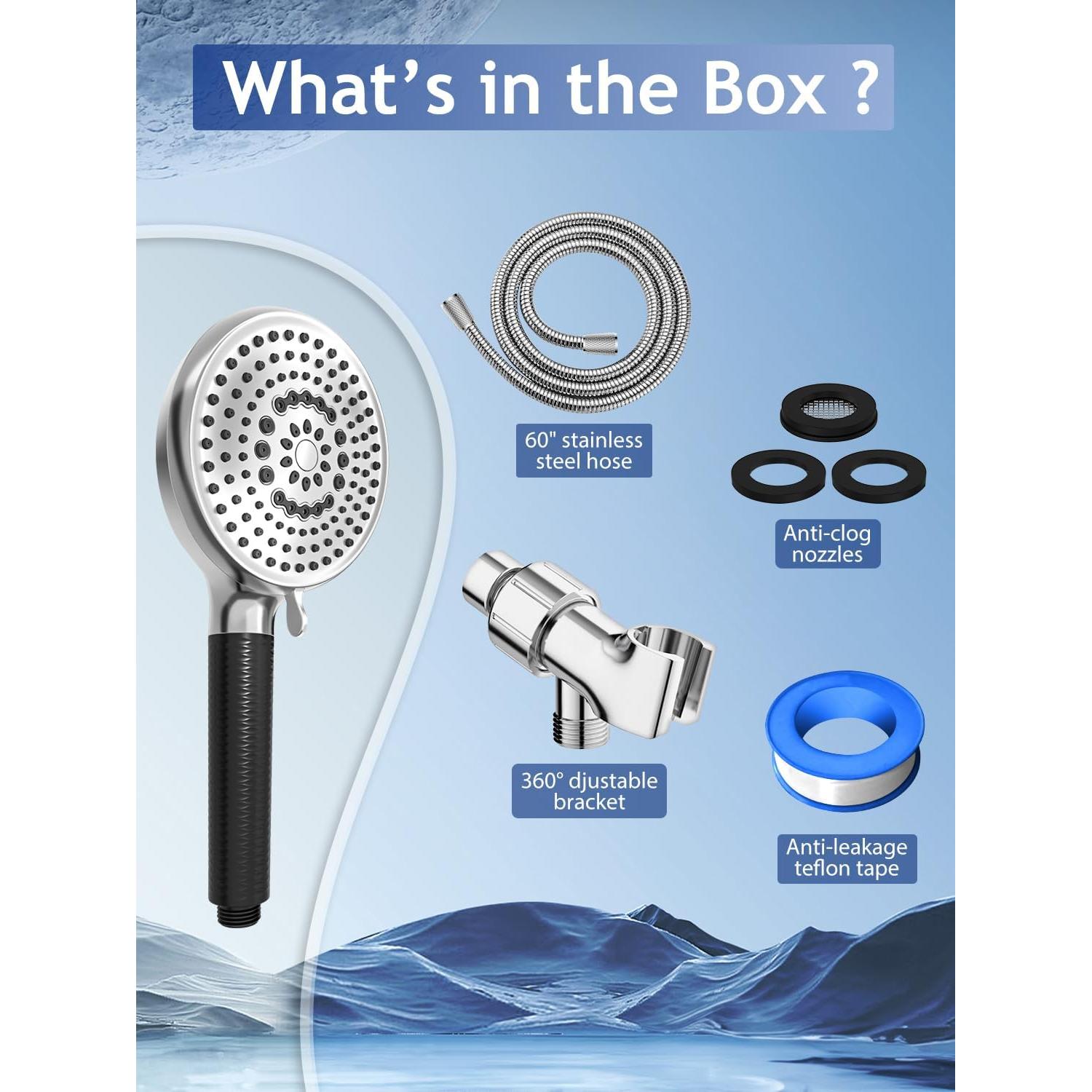 Cabezal de Ducha Filtrado Fitespot 9 Modos Alta Presión 152 cm