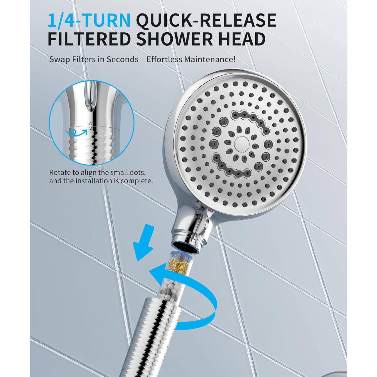 Cabezal de Ducha Filtrado EMBATHER con 10 Modos y 2 Filtros