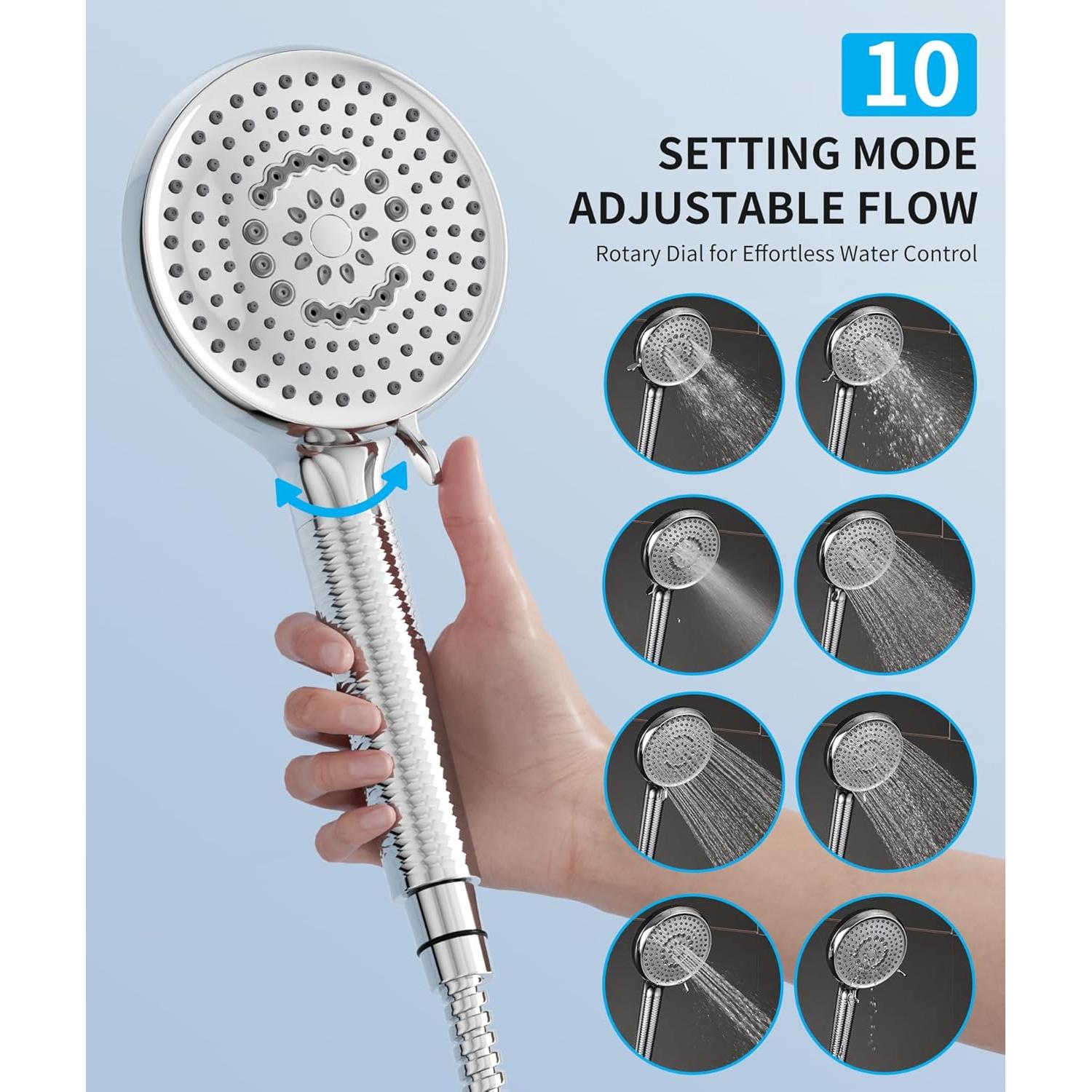 Cabezal de Ducha Filtrado EMBATHER con 10 Modos y 2 Filtros