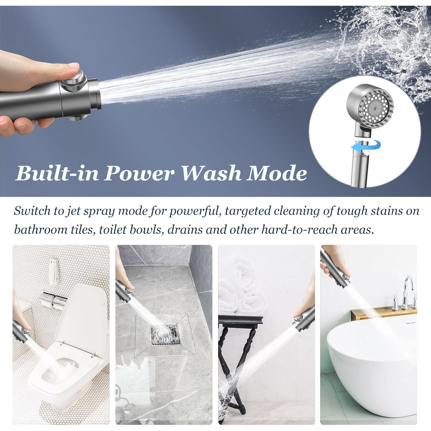 Cabezal de Ducha Filtrado FEELSO Gris - Alta Presión 4 Modos